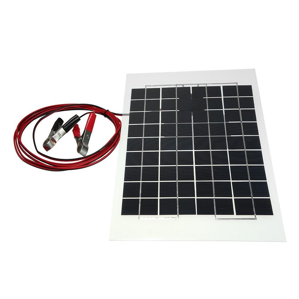 Transparent Epoxy Resin Solar Panel With Alligator Clip Wire 12V 10W 38 X 22 CM