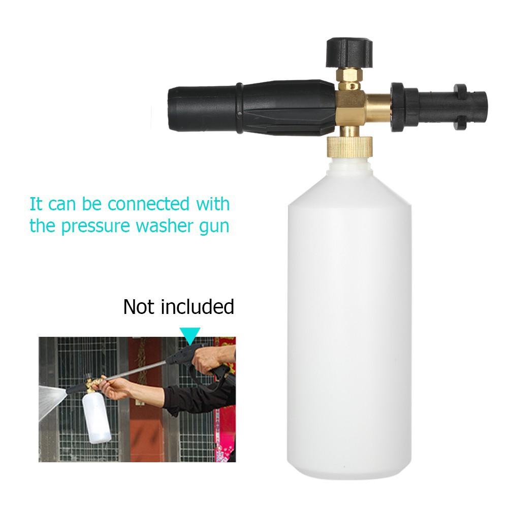 Adjustable Car Wash Watering Can 1L with HDPE and Brass Soap Foam Pressure Washer Spray Cone Bottle