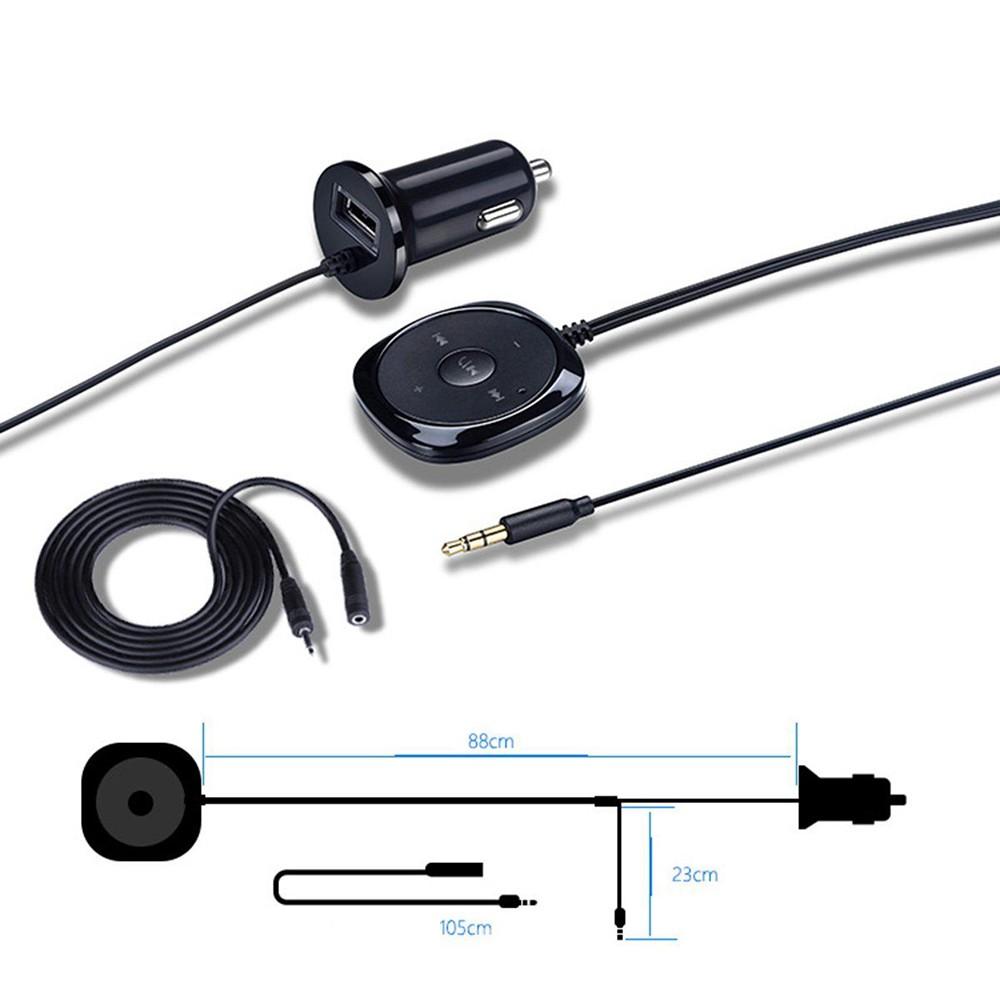 Wireless BT Audio Music Receiver 3.5mm Adapter Handsfree Car AUX Speaker
