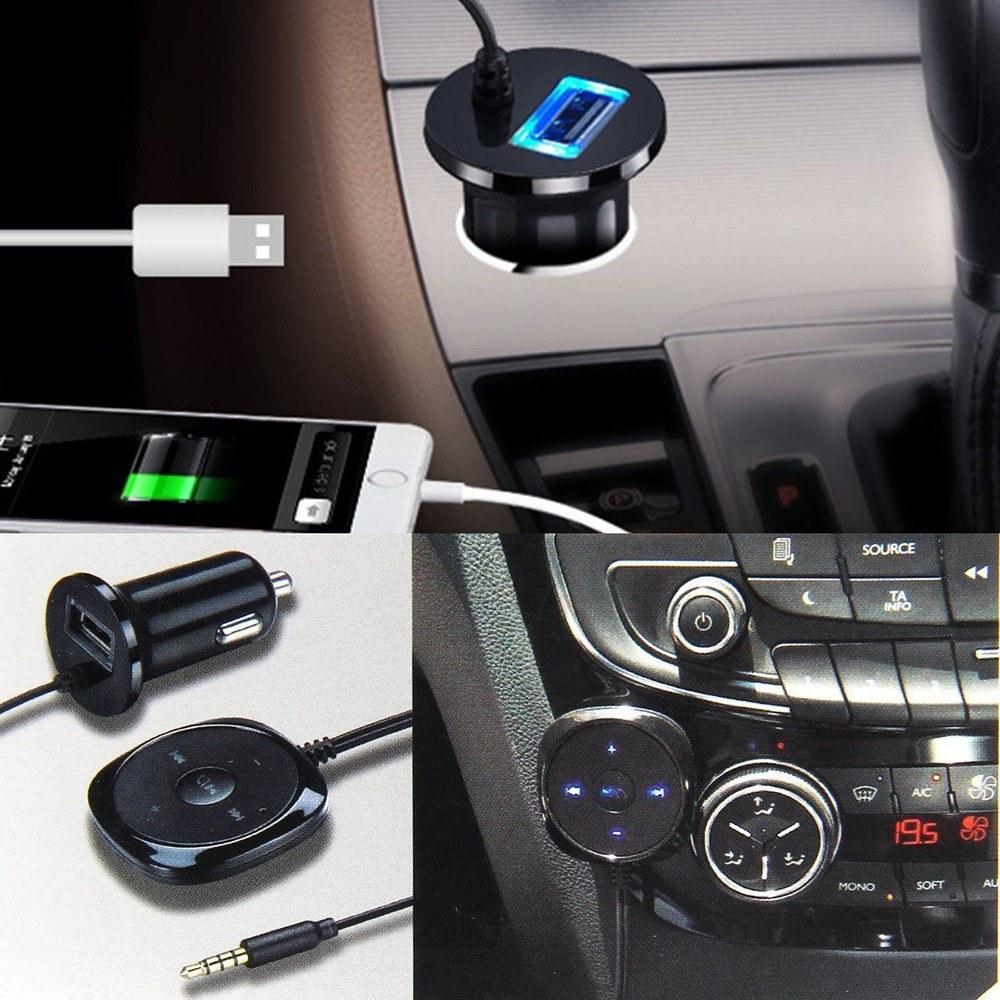 Wireless BT Audio Music Receiver 3.5mm Adapter Handsfree Car AUX Speaker