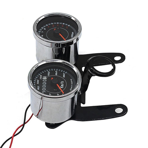 2-in-1 Motorcycle Odometer Speedometer Tachometer Speed Meter 12V