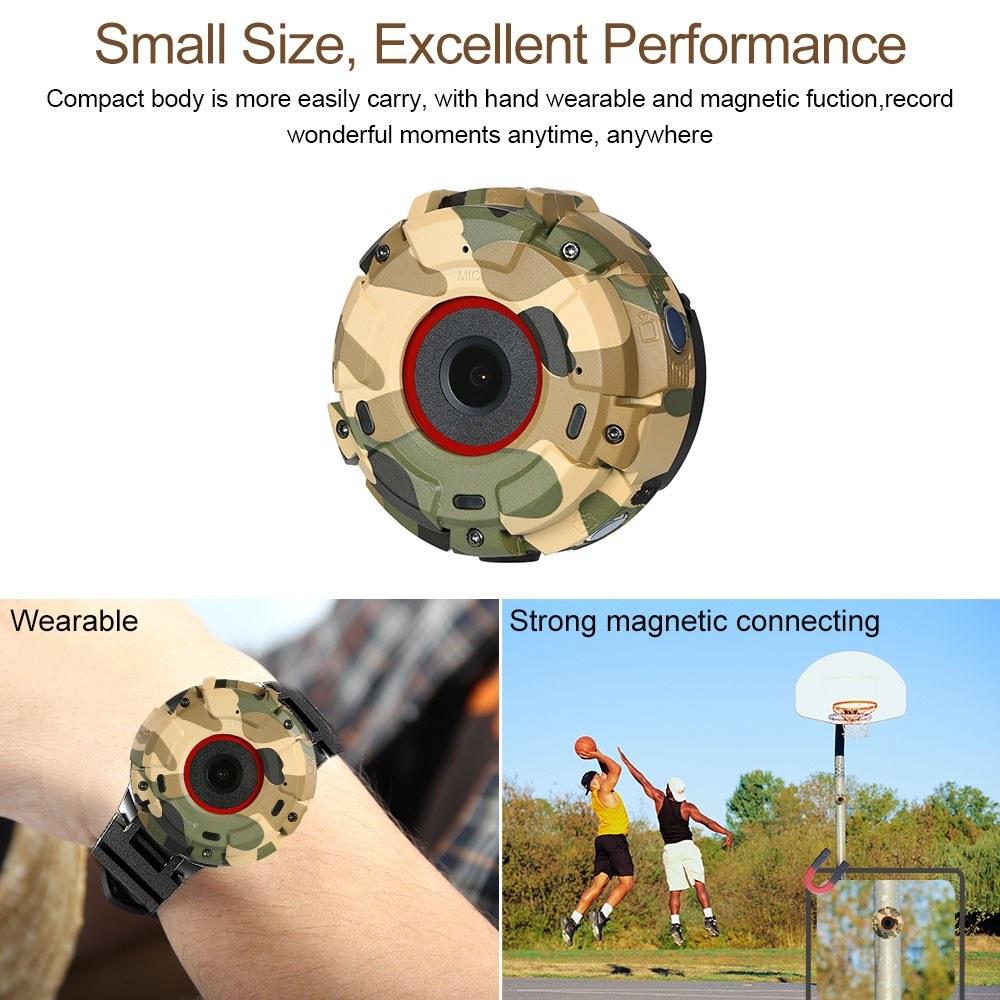 Smart Wearable Camera Watch Style Outdoor Sports with WIFI Function IP68 Waterproof