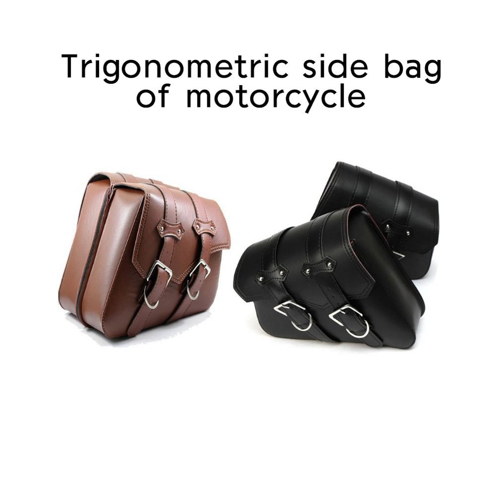 Motorcycle Luggage Autobike Pouch Bag PU Leather Side Bags Saddlebags for Motorbike