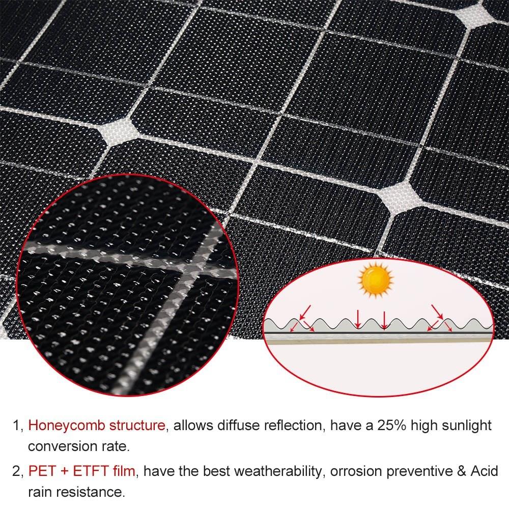 Flexible Monocrystalline Silicon Solar Panels High Conversion Rate Panel System for RV Home use