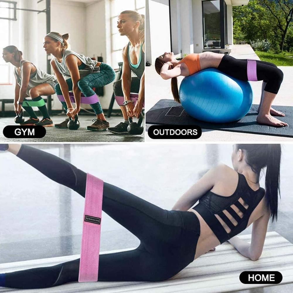 Durable Hip Circle Anti Slip Elastic Rubber Band Yoga Belts Gym Fitness Exercise Lifting Resistance