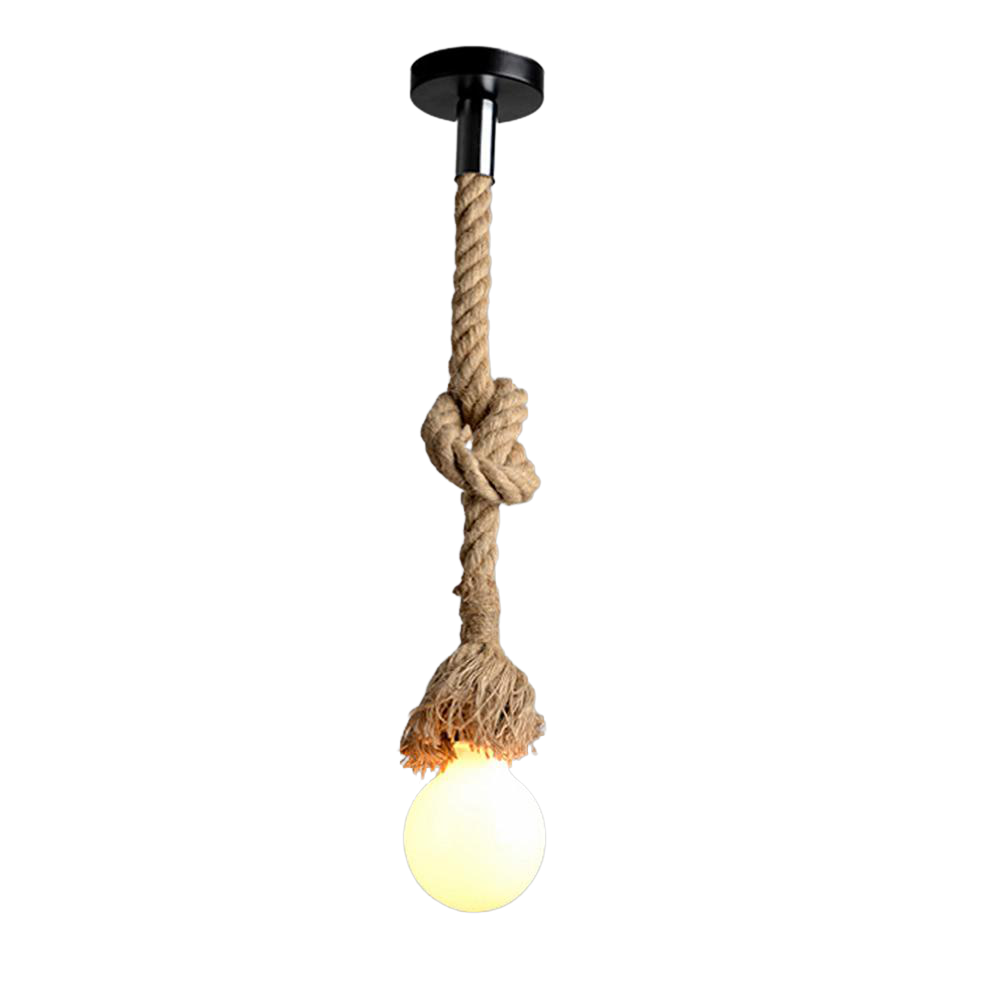 Single Head Vintage Hemp Rope Hanging Pendant Ceiling Light