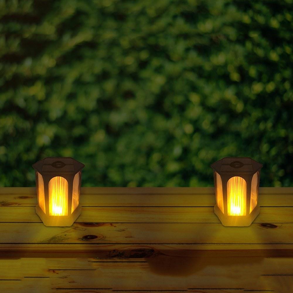 96LED Solar Light Hexagonal Flame Light for Garden Yard Patio Path