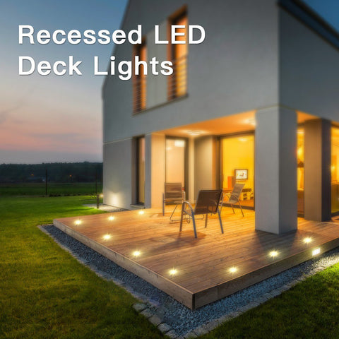 DC12V Recessed LEDs Deck Lights IP67 Waterproof Outdoor In-ground Lamp Landscape Light