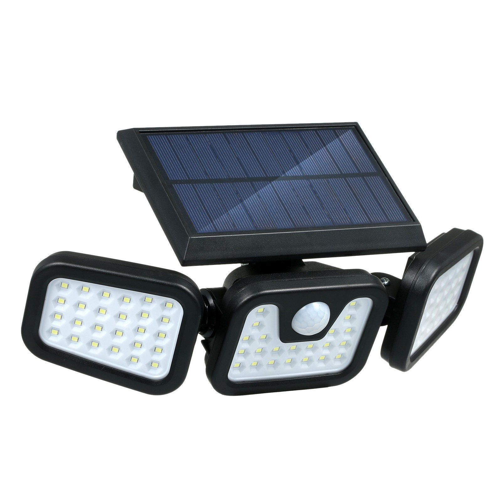 Solar Powered Wall Light PIR Motion Sensor 3 Lighting Modes Foldable 3 Heads Flood Lamp