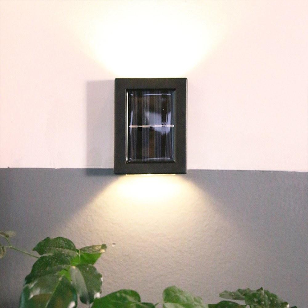 Solar Wall Lamp Outdoor Waterproof Led Illuminated Light Yard Garden Street Stair Lighting Lamp Pack 2