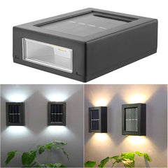 Solar Wall Lamp Outdoor Waterproof Led Illuminated Light Yard Garden Street Stair Lighting Lamp Pack 2