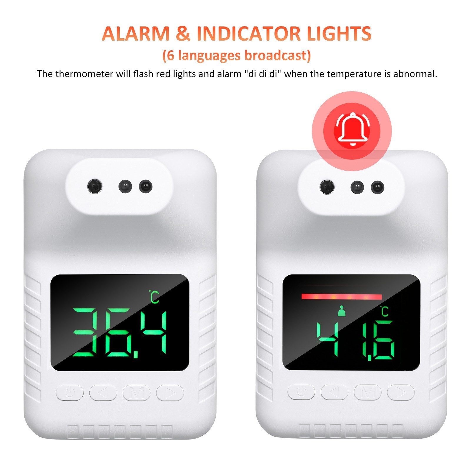 Non-contact Infrared Thermometer Wall-Mounted Automatic Forehead Thermometers