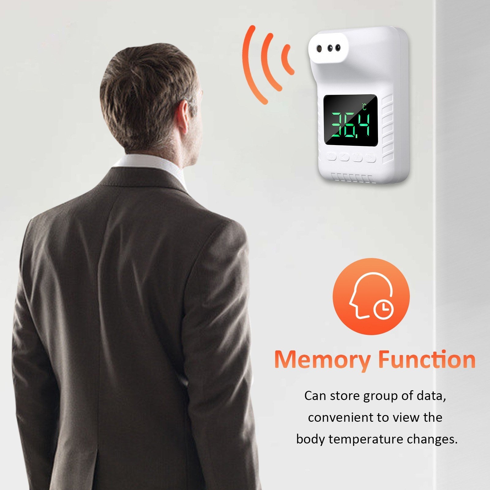 Non-contact Infrared Thermometer Wall-Mounted Automatic Forehead Thermometers