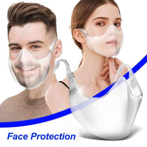Transparent Full Face Mask Sport Perfect Fit for Face Reusable Washable