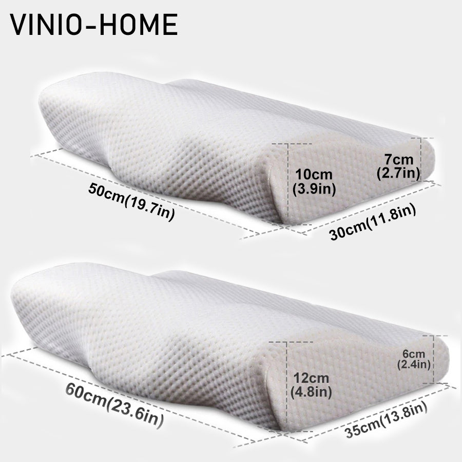 Bamboo Hypoallergenic Memory Foam Contoured Orthopedic Support Pillow