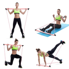 New Fitness Sport Pilate Bar Kit Gym Exercise Workout Stick with Resistance Band Body Building Puller