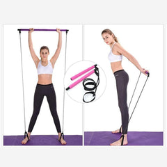 New Fitness Sport Pilate Bar Kit Gym Exercise Workout Stick with Resistance Band Body Building Puller