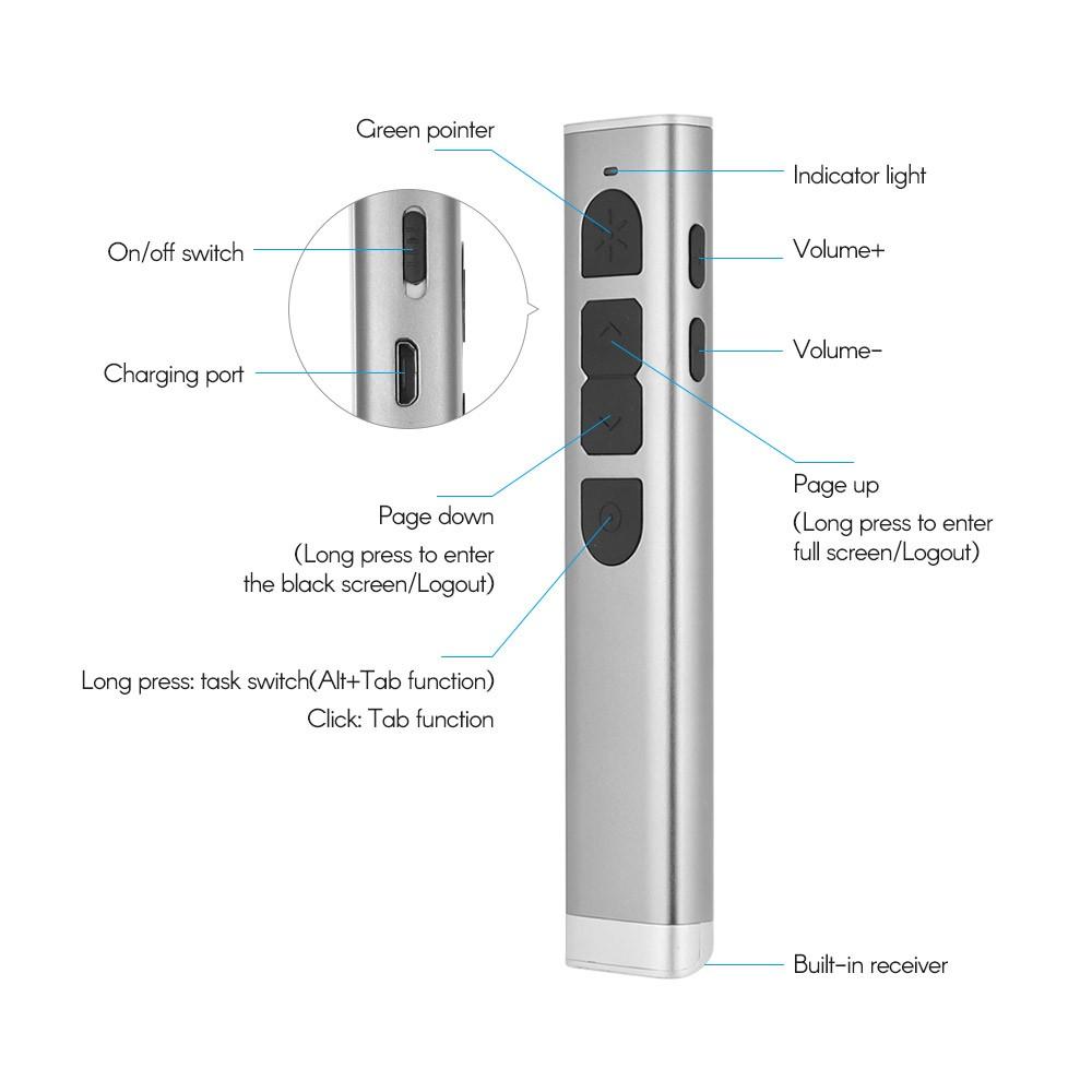 Rechargeable Powerpoint Presenter PPT Clicker Flip Pen