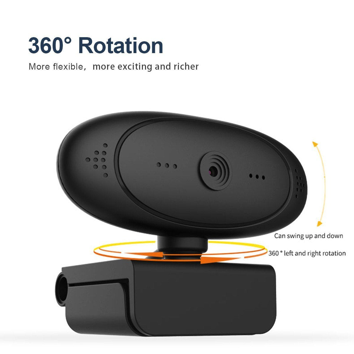 1080P HD Computer Camera Video Conference Webcam 2 M Auto Focus 360° Rotation with Microphone