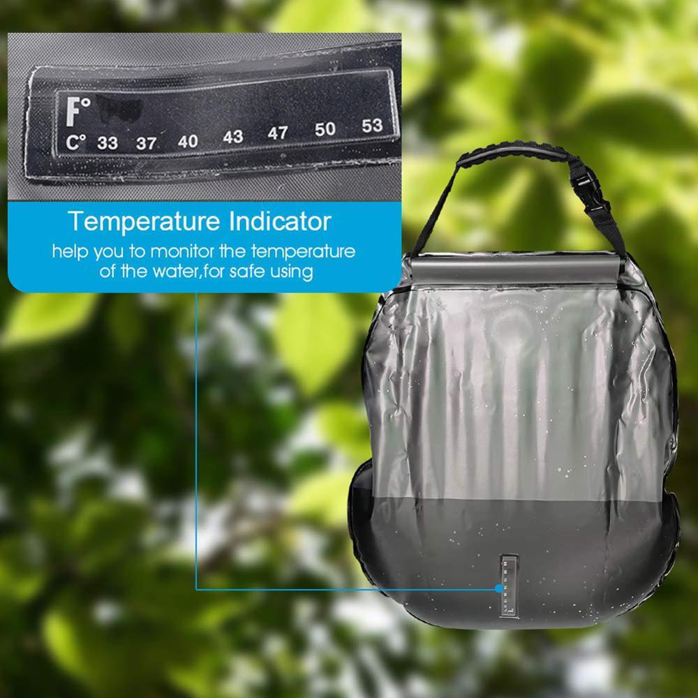 Outdoor Solar Hiking Water Camping Shower Interchangeable Head Bags 20L Heating Hydration Hose