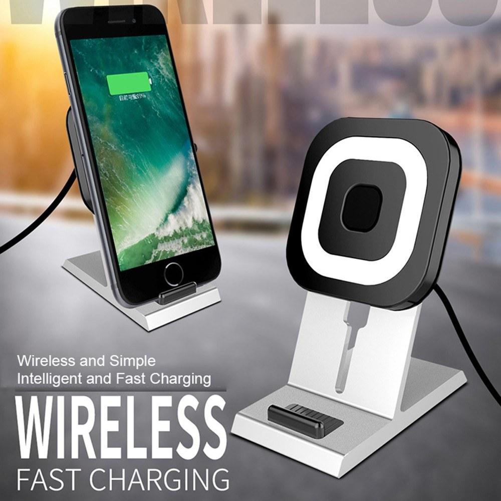 10W Qi Standard Desktop Wireless Charger Multi-Function Charging Stand Holder