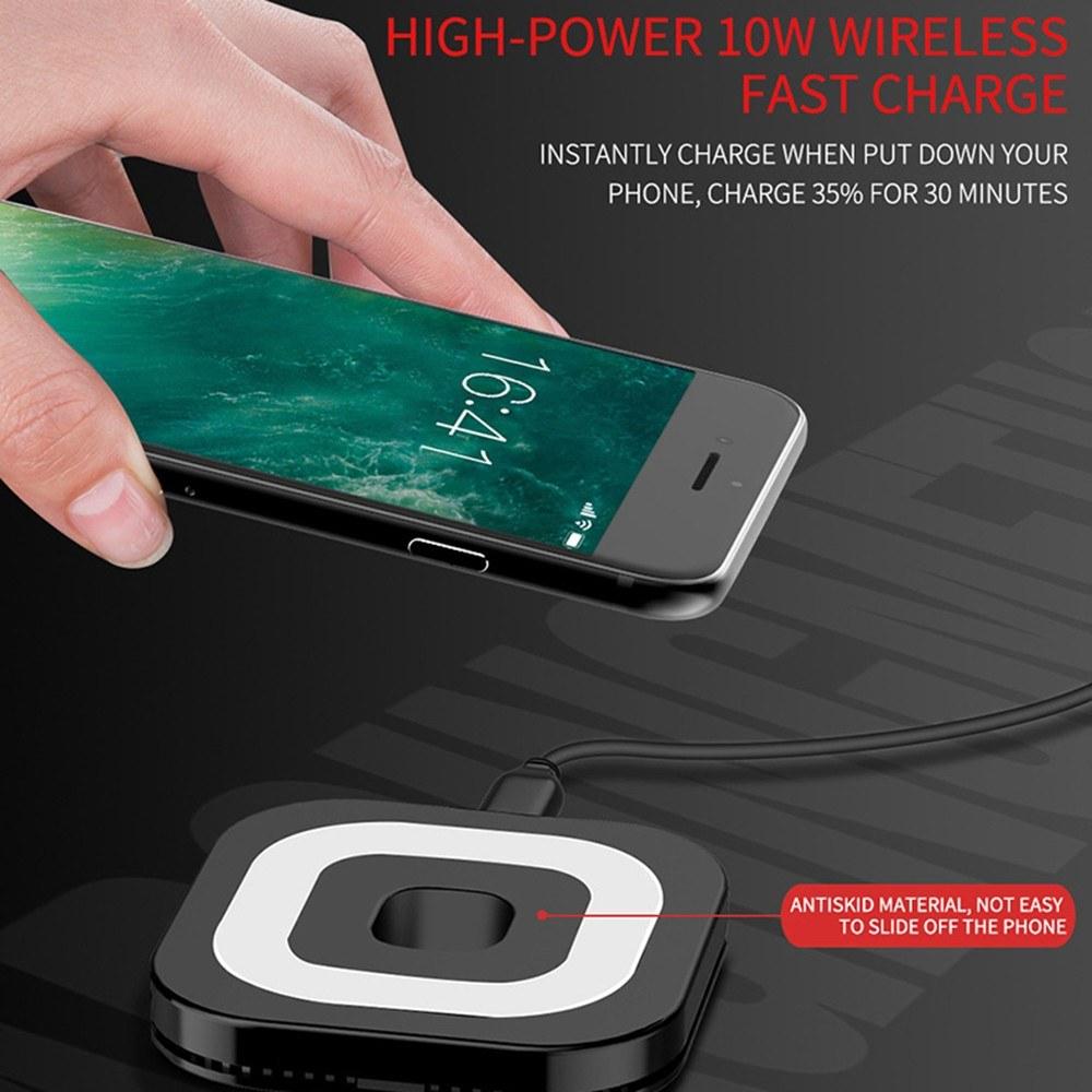 10W Qi Standard Desktop Wireless Charger Multi-Function Charging Stand Holder