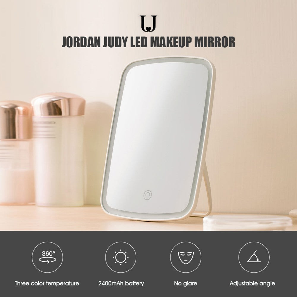 LED Makeup Mirror with Light Touch Switch Control Natural Portable Makeup Led Light Dormitory Desktop Mirror 1200mAh