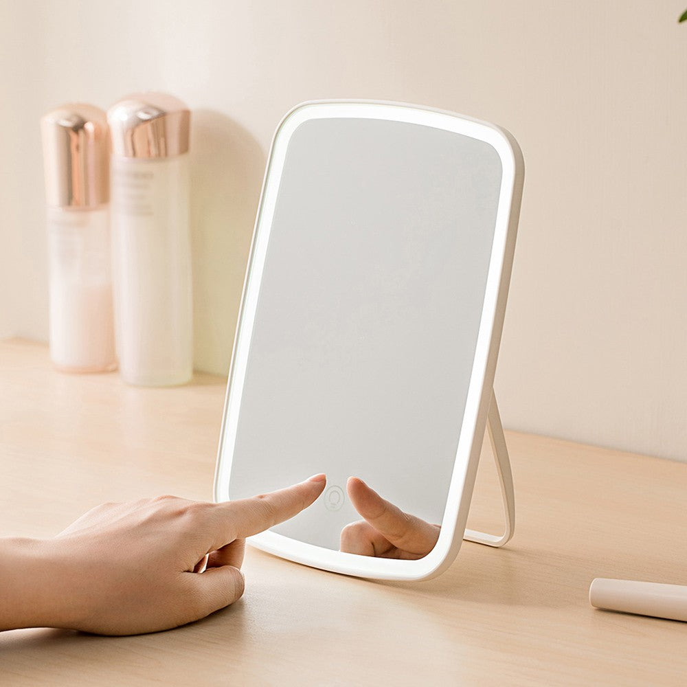 LED Makeup Mirror with Light Touch Switch Control Natural Portable Makeup Led Light Dormitory Desktop Mirror 1200mAh