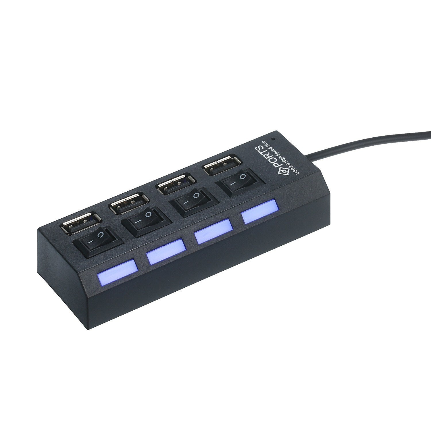 4-Ports USB Hub 480Mbps High Speed Data Transfer 2.0 Charging Splitter