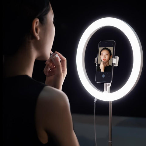 10'' LED Light Phone Holder Stand for Live Stream Makeup YouTube Video Self-Portrait Shooting