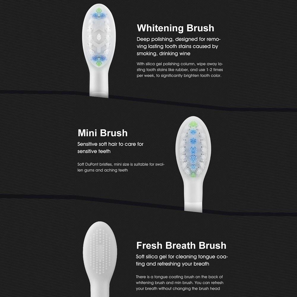 Sonic Electric Toothbrush with 3 DuPont Brush Heads 4 Modes Handle Ultrasonic Automatic