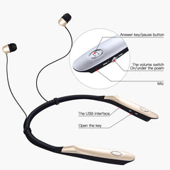 Sports BT Earphones Neckband Lightweight Headphones 15H Music Playtime Noise Reduction