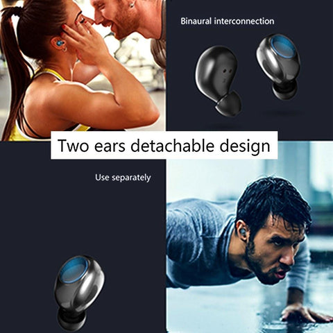TWS Earphones BT v5.0 Wireless Headset Stereo Mini Portable Earbuds