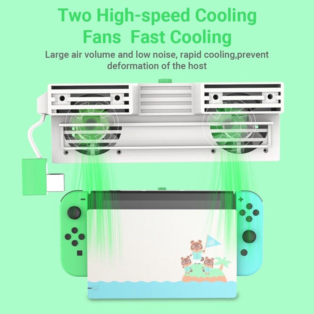 Dual Cooling Fan for N-Switch Game Console Host Dock Stand Cooler Radiator with Dual Modes