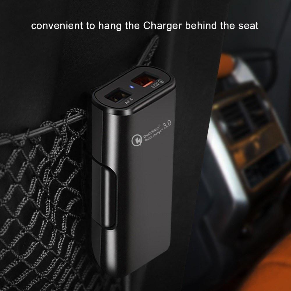 Car Charger 4 In 1 Fast Charger 4 USB Ports 36W 8A Front and Rear Car Fast Charging