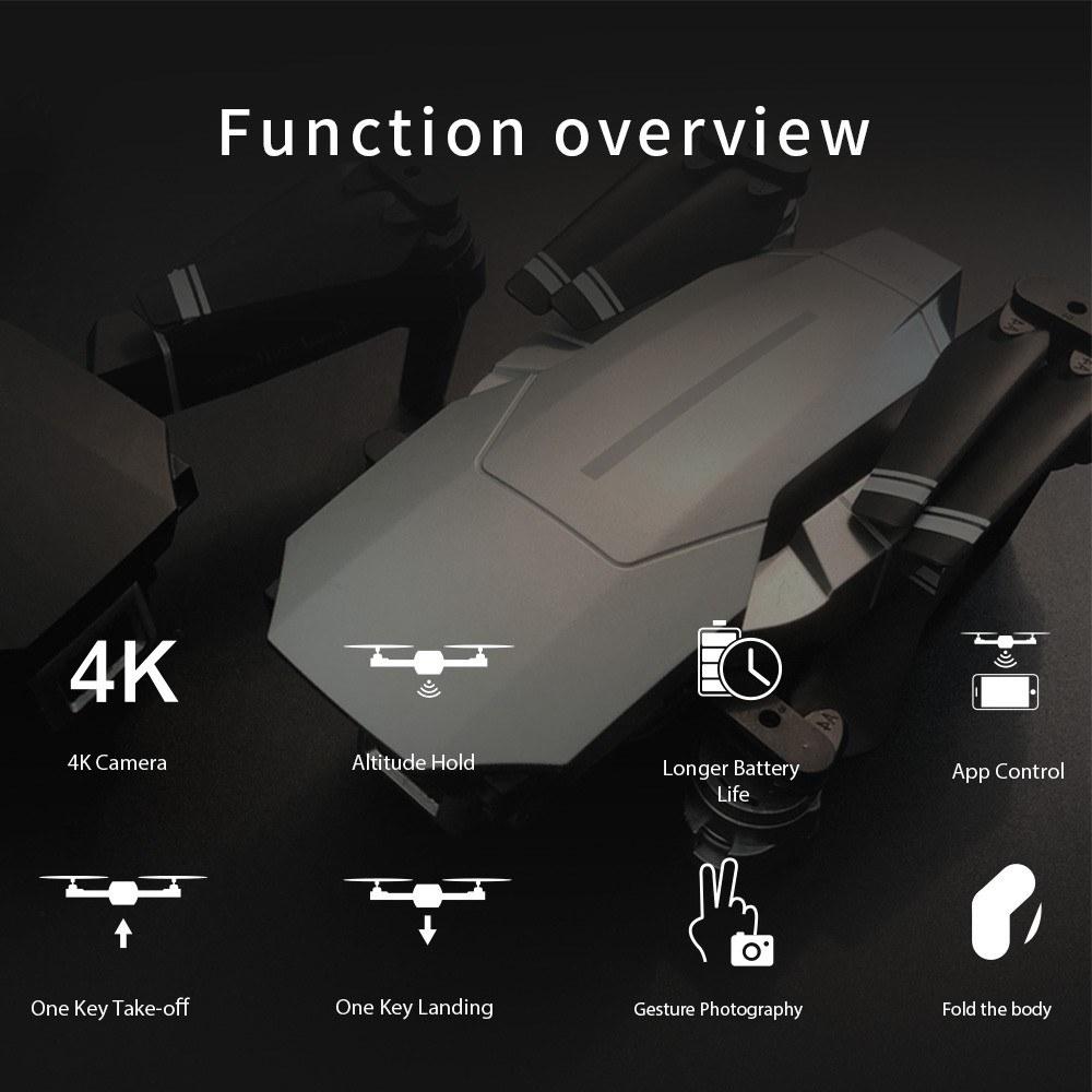 WiFi FPV 4K Drone RC Quadcopter Headless Mode Altitude Hold Gesture Photo Track Flight 3D Flip Folding