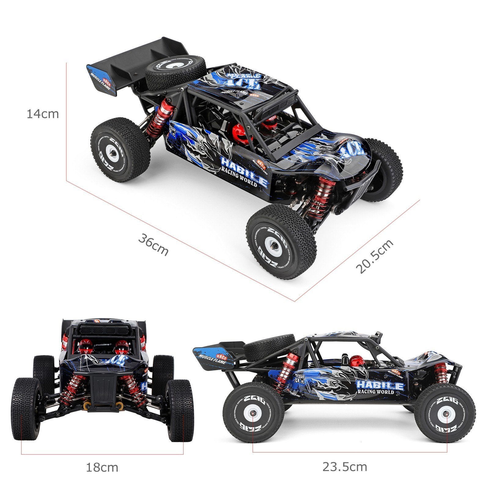 1/12 2.4GHz 60km/h Racing Car Off-Road Drift RTR 4WD with Aluminum Alloy Chassis Zinc Gear