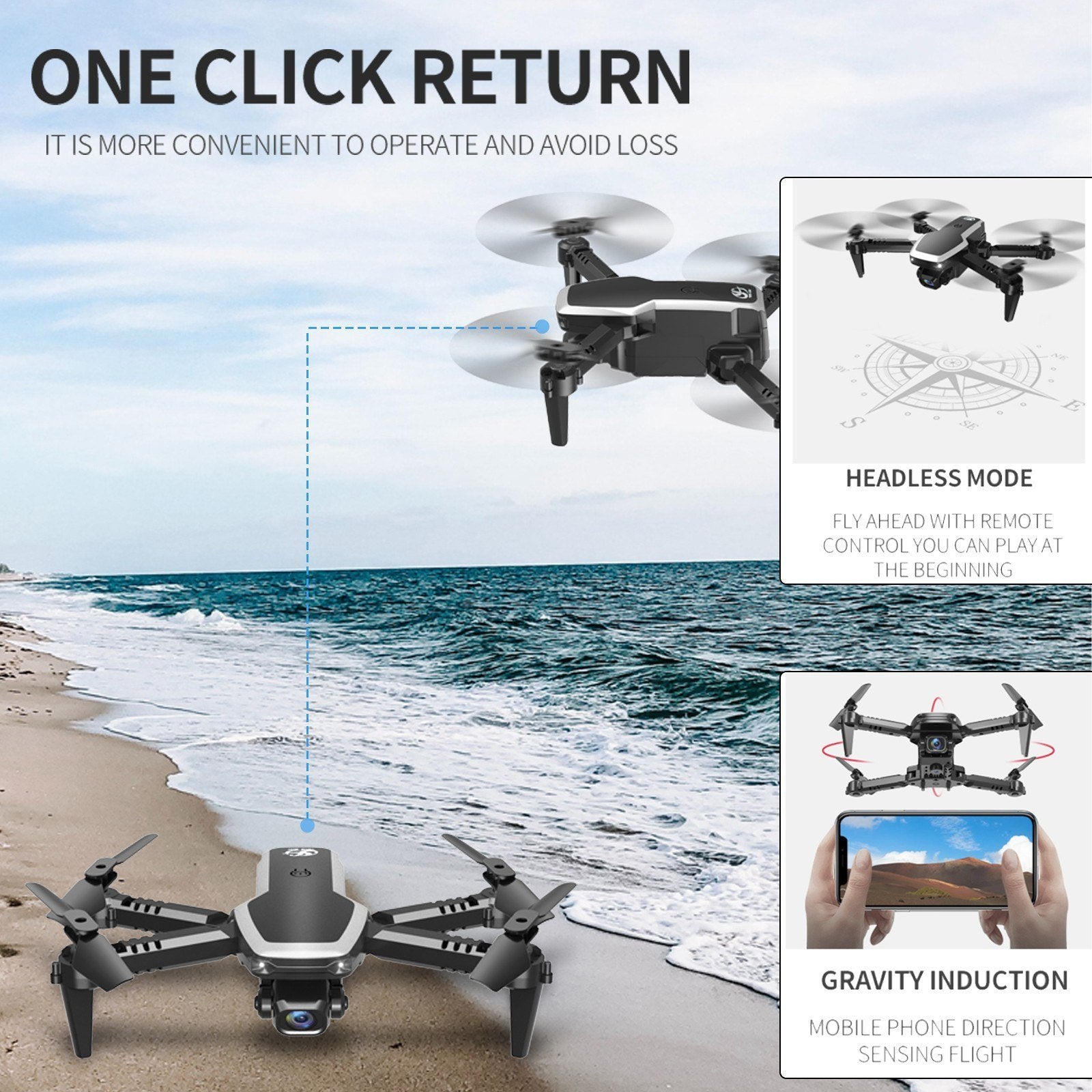 RC Drone 1080P Camera Mini Foldable Quadcopter for Kids