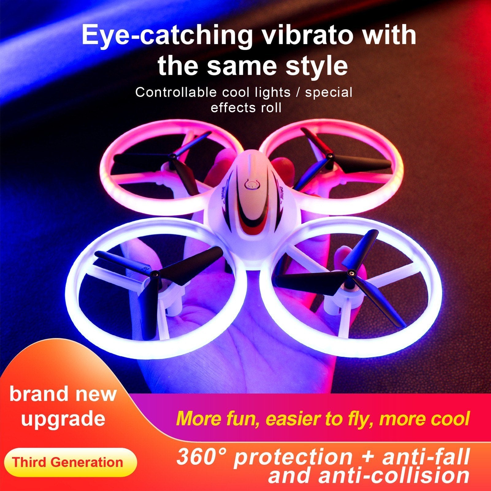 2.4GHz 4 Channel S123 LED Mini Drone for Kids Remote Control Small RC Quadcopter