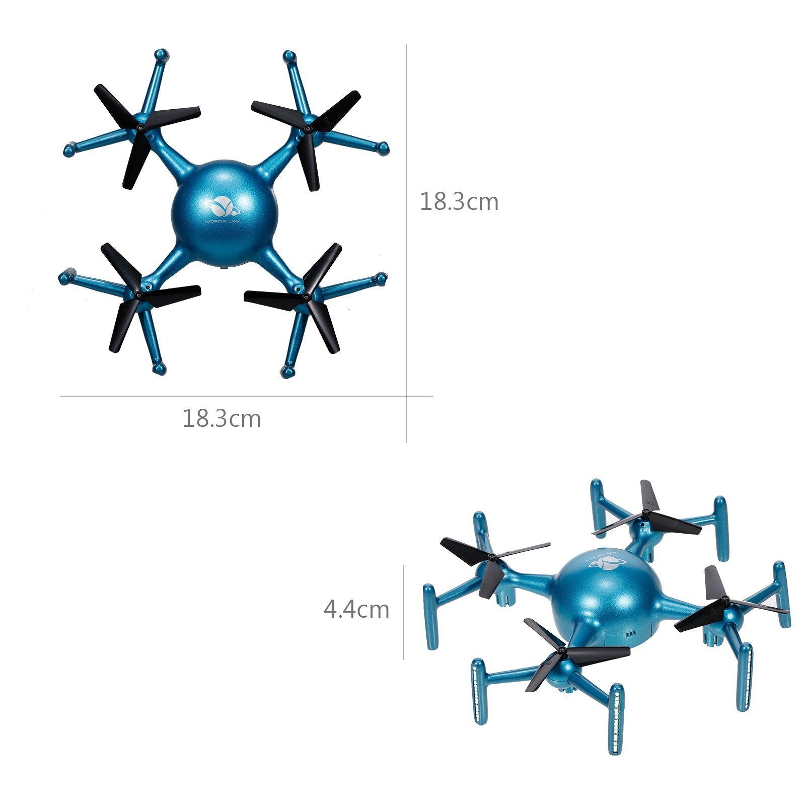 LED Drone RC Height Hold 2.4GHz Remote Control with Lights APP Programming