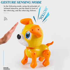 Electronic Robot Dog Toy with Gesture Sensing Lights and Puppy Sounds Intelligent Playing Music