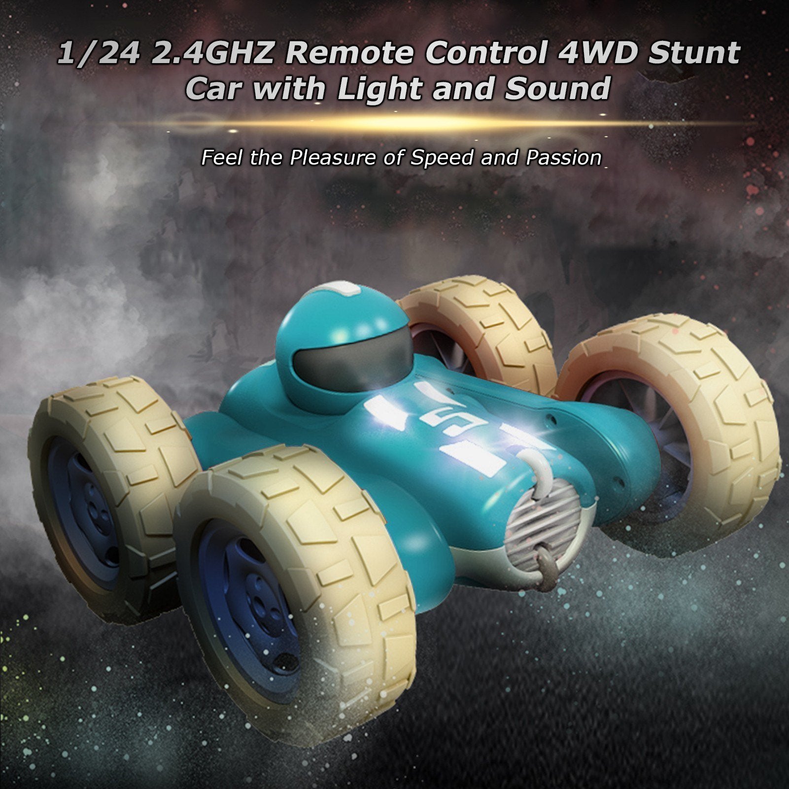 1/24 RC Car 4WD Stunt 2.4GHZ Remote Control 360°Rotating Auto Demo