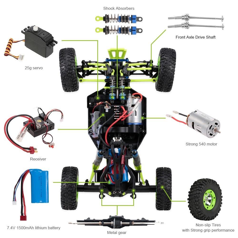 1/12 2.4G 4WD 50km/h High Speed RC Car Off Road Rock Crawler Cross-country Truck