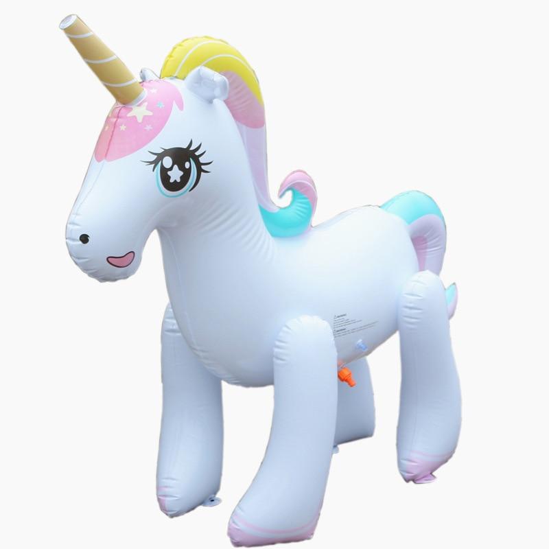 Giant Inflatable Unicorn Water Spray Pool Toys Swimming Float Outdoor Fountain Beach Party