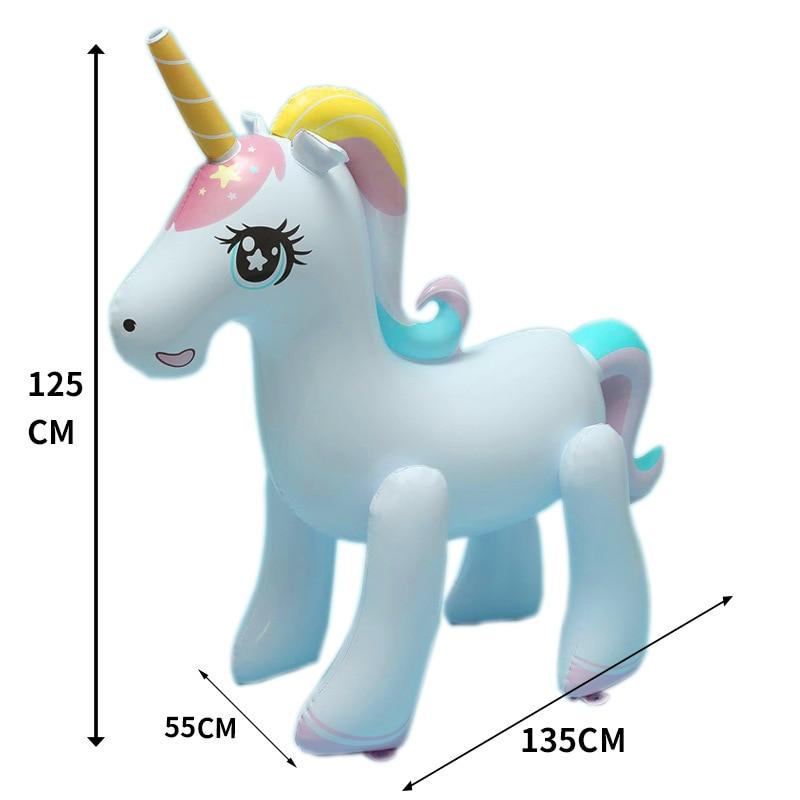 Giant Inflatable Unicorn Water Spray Pool Toys Swimming Float Outdoor Fountain Beach Party