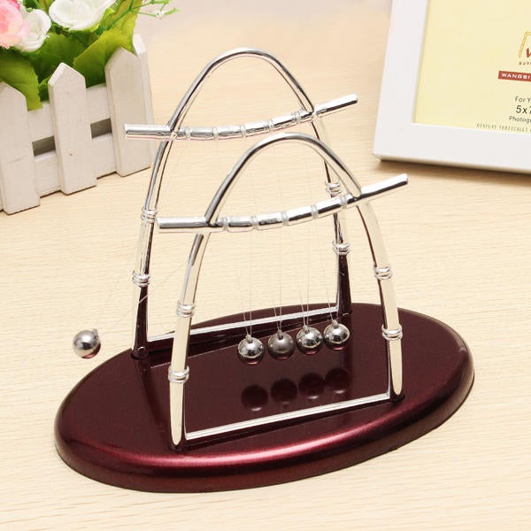 Arc-shaped Newtons Cradle Balance Ball Science Puzzle Fun Desk Toy