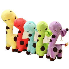 Multicolored Cartoon Plush Giraffe Sika Deer Stuffed Toys Kids Gift