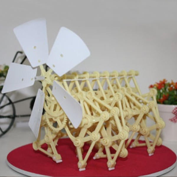 Wind Powered Walking Walker Windmill Mini DIY Model Building Kit Toy Gift