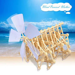 Wind Powered Walking Walker Windmill Mini DIY Model Building Kit Toy Gift