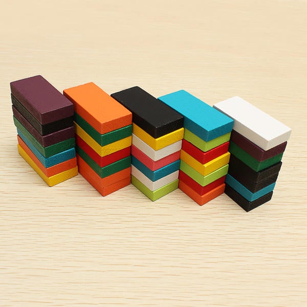 100pcs Many Colors Authentic Standard Wooden Children Domino Toys